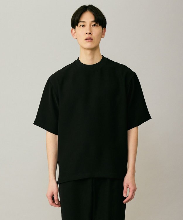 UNFILO MENS ダブルクロス クルーTEE ブラック