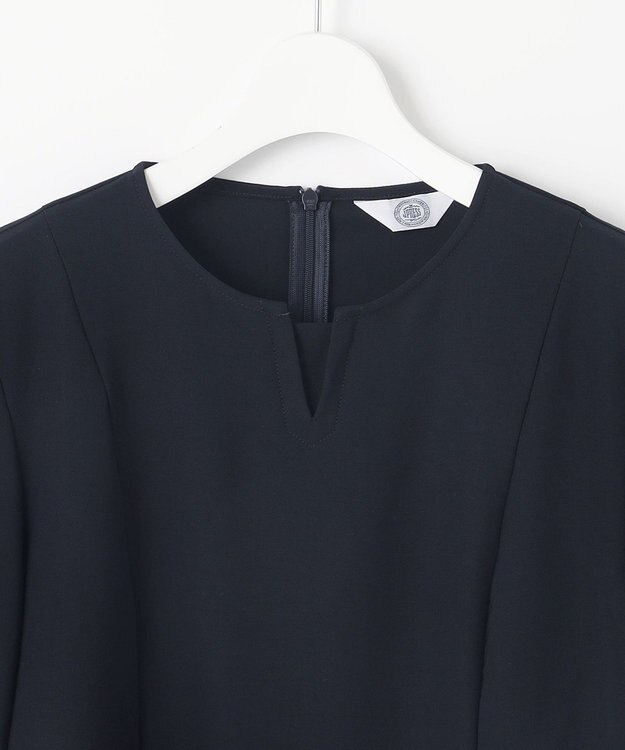 J.PRESS LADIES 【洗える】RELAXIONツイル クルーネック ブラウス ネイビー系