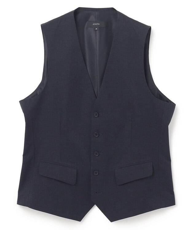 JOSEPH HOMME クールドッツストレッチ　ジレ ネイビー系