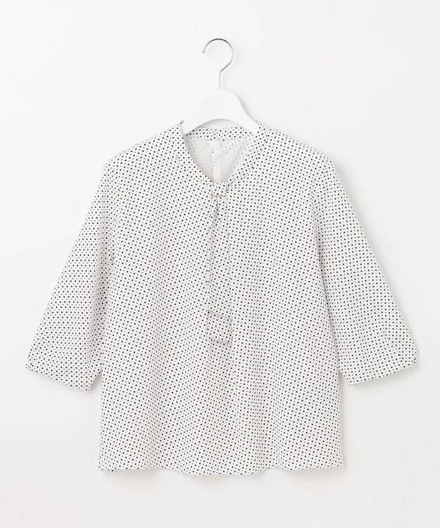 J.PRESS LADIES L 幾何プリント ボウタイ カットソー ホワイト系5