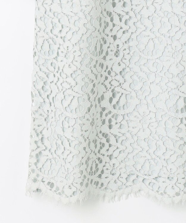 自由区 L 【洗える】レースコンビ Tシャツ 黄緑系