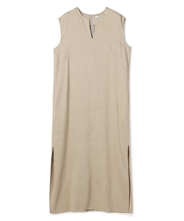 BEIGE， MICA / リネンブレンドノースリーブロングドレス  L.Taupe