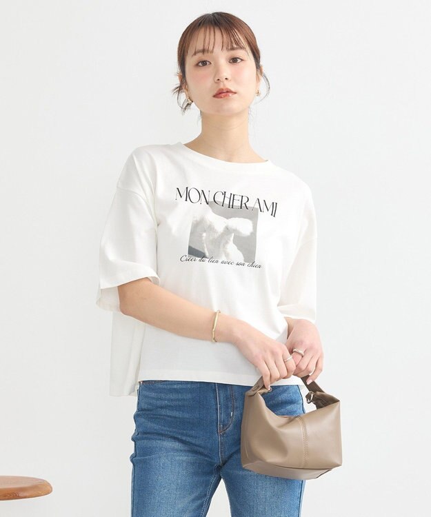 earth music&ecology 【接触冷感/洗濯機可】PhotoショートＴ Off White