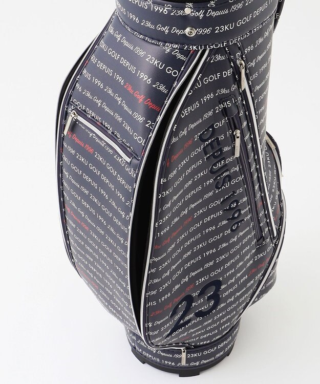 23区GOLF 【UNISEX】ロゴ総柄 キャディバッグ ネイビー系5