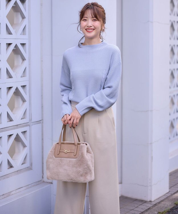 ANY SIS 【2WAY】ベルトメタルファートート バッグ モカベージュ