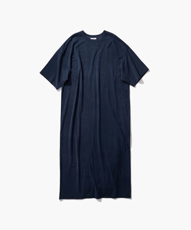 ATON HARD WASHED SUVIN | オーバーサイズＴシャツドレス NAVY