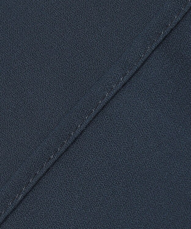 ICB 【洗える】ソフトジョーゼット Vネックブラウス ネイビー系