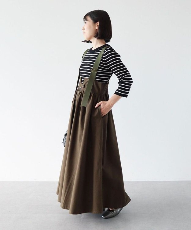 Green Parks ・ＤＯＵＢＬＥ　ＦＬＡＧＳサスペンダーミリタリースカート Khaki