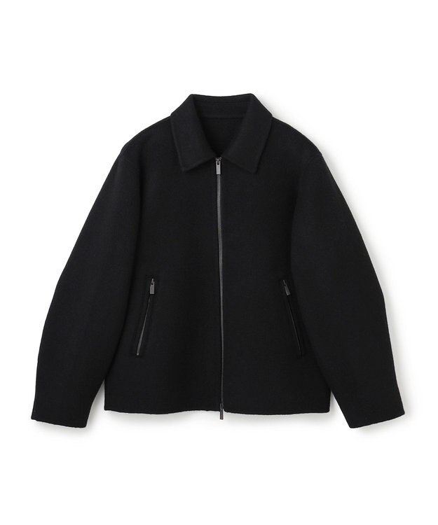 JOSEPH HOMME 【新素材】ウールキャメルリバー　ジップアップブルゾン ブラック系