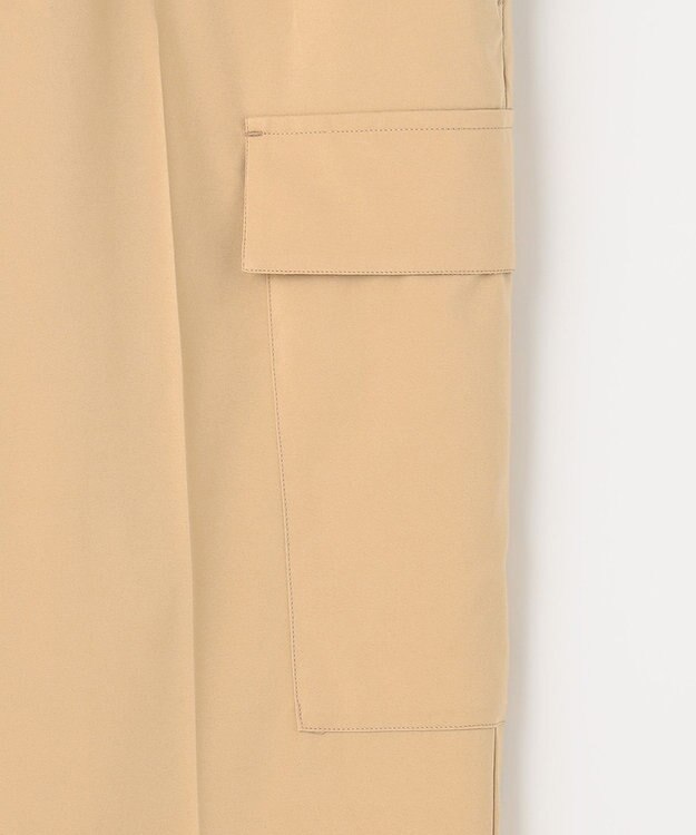 自由区 【洗える】撥水シルキーポプリン カーゴパンツ ベージュ系