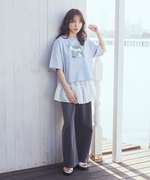 earth music&ecology 【接触冷感/洗濯機可】PhotoショートＴ Gray