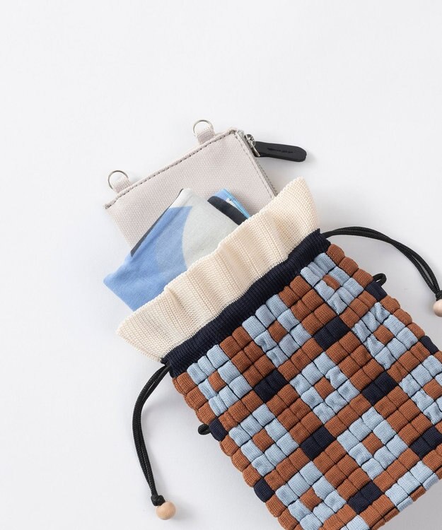 TRICOTE ピクセルタイルポーチバッグ 87BROWN