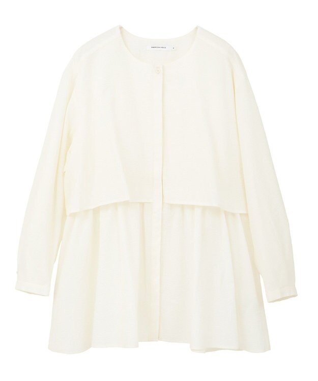 AMERICAN HOLIC サッカーティアードブラウス Off White