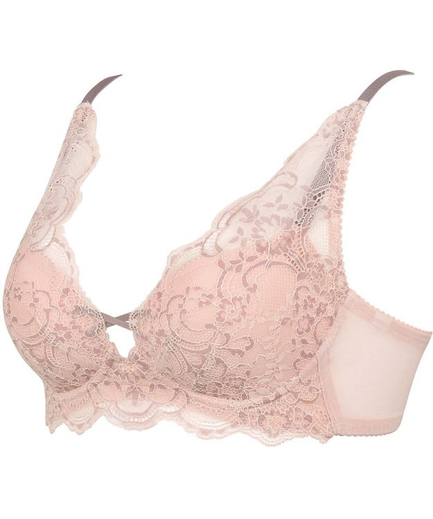 WACOAL 【重力に負けないバストケアBra】 ノンワイヤー バストを重力から守る まる胸キープ ラクなつけごこち サイドのラインすっきり ブラジャー レディース BRA184 /ワコール ピーチ