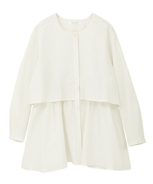 AMERICAN HOLIC サッカーティアードブラウス Stripe