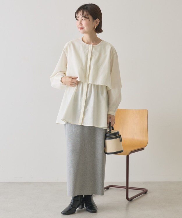 AMERICAN HOLIC サッカーティアードブラウス Off White