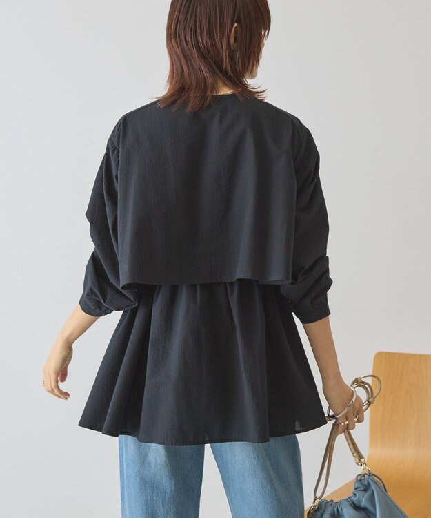 AMERICAN HOLIC サッカーティアードブラウス Black