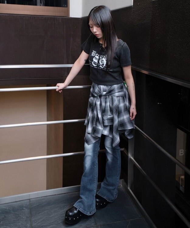 WEGO グラフィックレースアップちびT 柄1