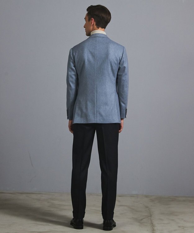 GOTAIRIKU 新色追加【一部ストレッチ】カシミヤブレンド 定番ツイードジャケット(25年モデル) サックスブルー(25年新色)