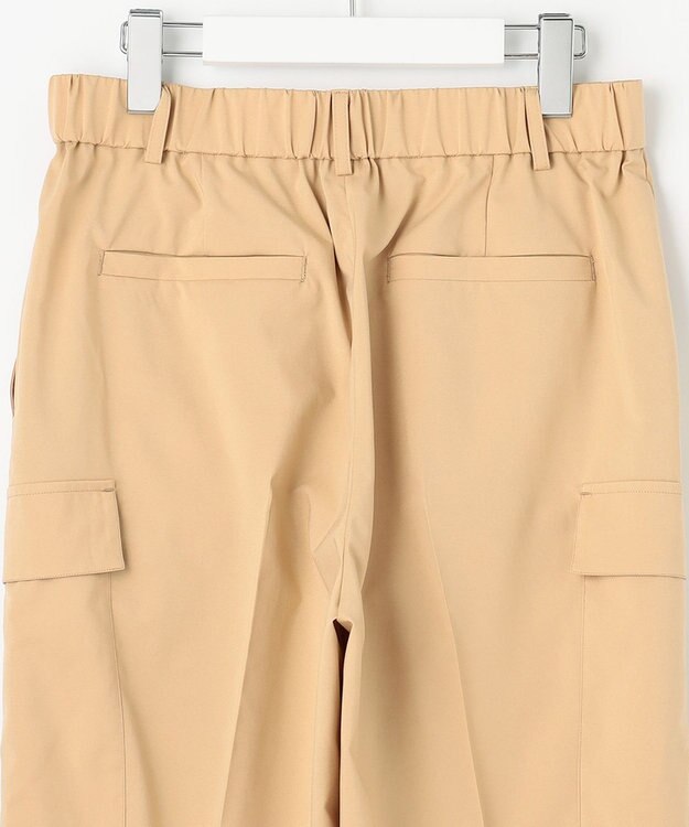 自由区 【洗える】撥水シルキーポプリン カーゴパンツ ベージュ系