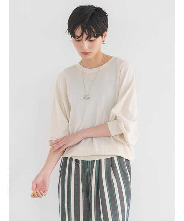 AMERICAN HOLIC ドルマンハイゲージニットプルオーバー Ivory