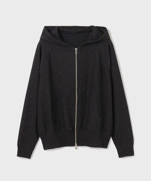 GRACE CONTINENTAL スパンコールニットパーカー ブラック