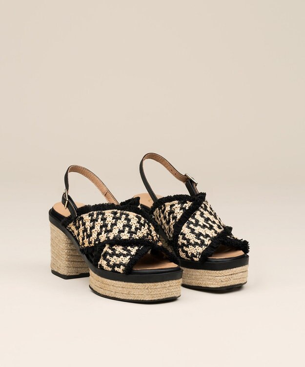 gaimo 【GAIMO/ガイモ】クロスヒールサンダル/COCOA ブラック