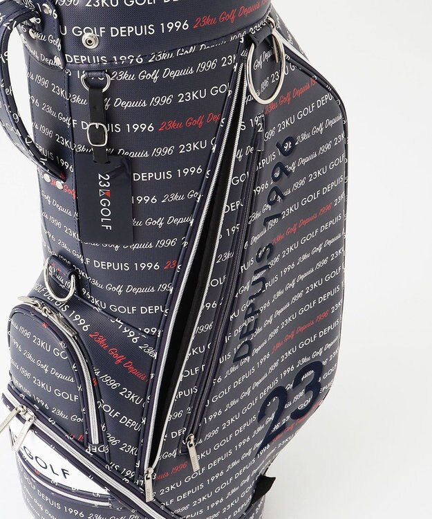 23区GOLF 【UNISEX】ロゴ総柄 キャディバッグ ネイビー系5