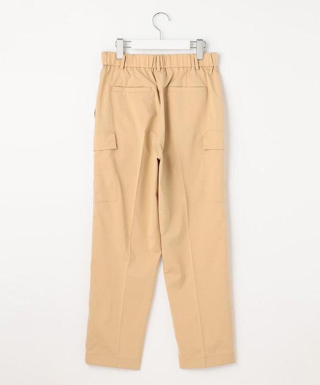 自由区 【洗える】撥水シルキーポプリン カーゴパンツ ベージュ系