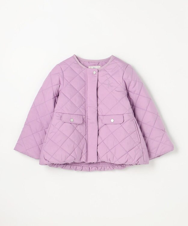 組曲 KIDS 【110-140㎝】マフラー付き中綿キルト アウター ラベンダー