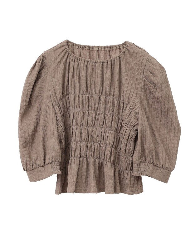 earth music&ecology ポコポコシャーリングトップス Mocha