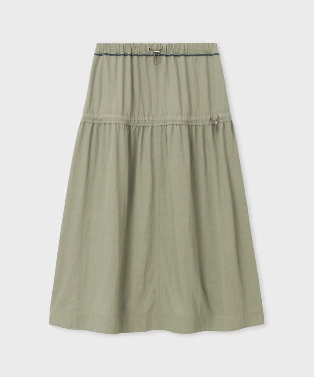 Paul Smith ドロストコード レーヨン スカート カーキ