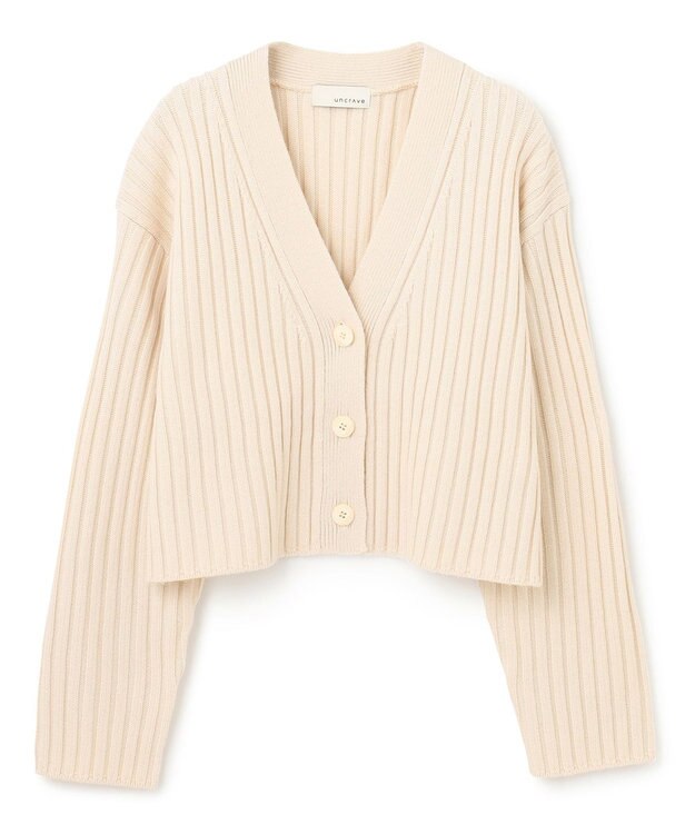 uncrave 【洗える】メリノウール ショートカーディガン（uncrave WHITE） エクリュ