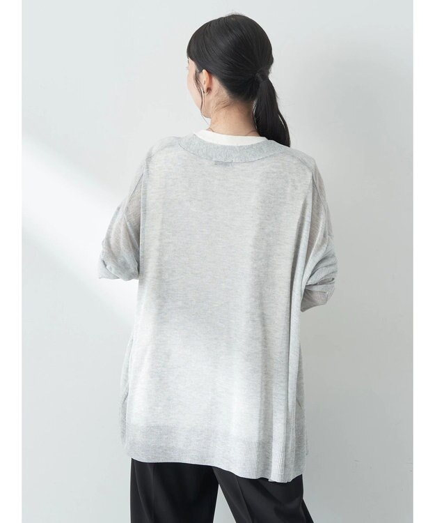 earth music&ecology シアーＢＩＧカーディガン Gray Mixture