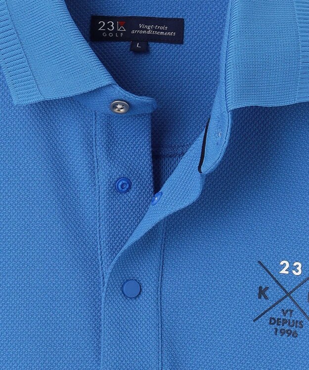 23区GOLF 【MEN】【吸水速乾/UVカット】ハニカムカノコ半袖ポロシャツ ダルブルー系