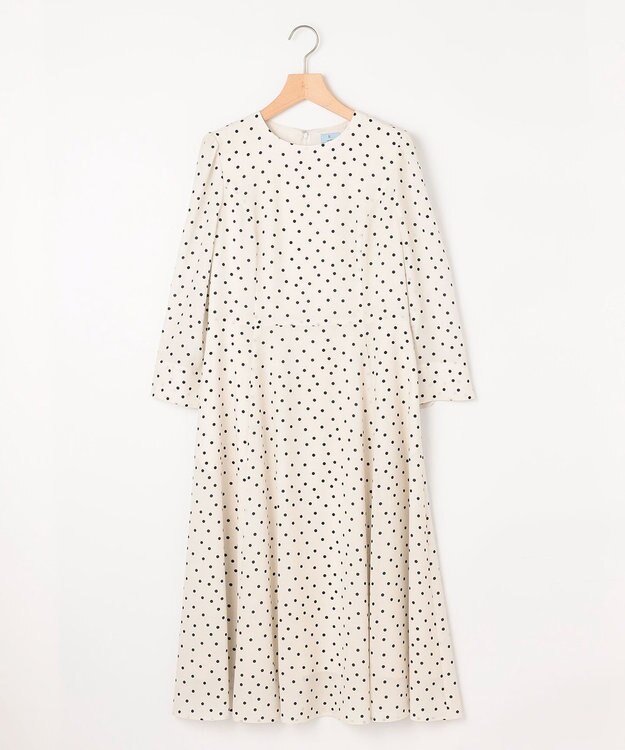 組曲 ドットジョーゼットプリント ワンピース アイボリー系5