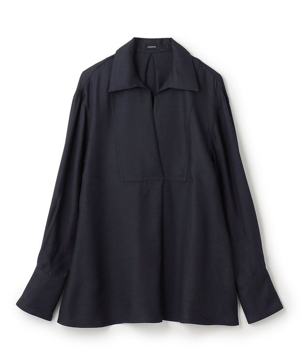 JOSEPH ビスコースツイル　ブラウス Navy
