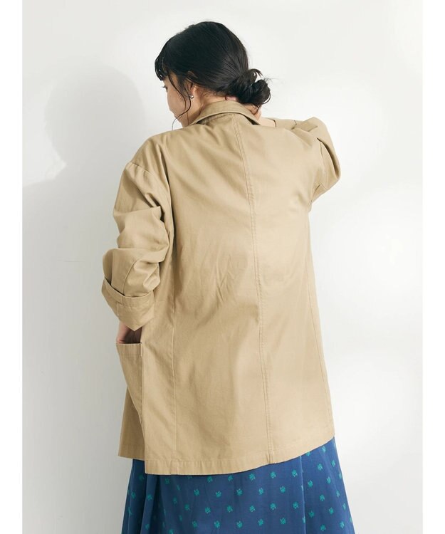 CRAFT STANDARD BOUTIQUE コットンギャバジンＷテーラードジャケット Beige