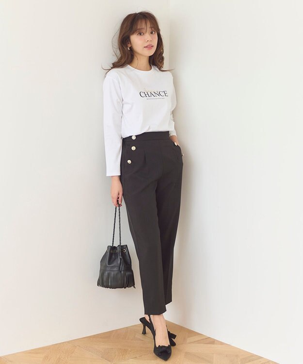 Feroux 【洗える】プリントＴシャツ ホワイト系