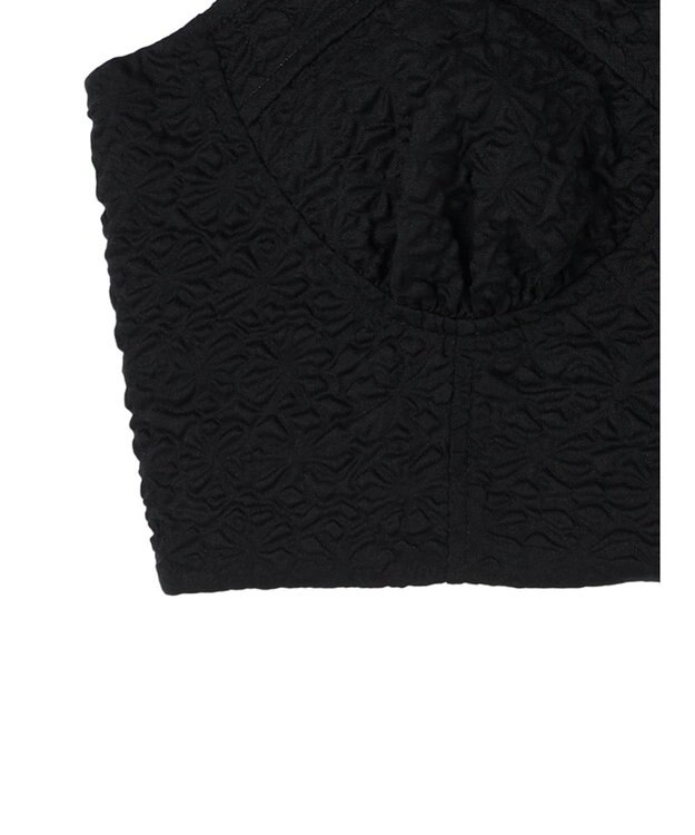 earth music&ecology エンボスフラワービスチェ Black