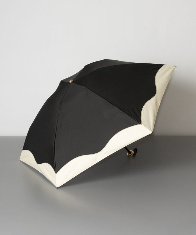AURORA JILL STUART ジル スチュアート カラーブロック柄 晴雨兼用傘（折り畳みミニ傘）日傘 ブラック