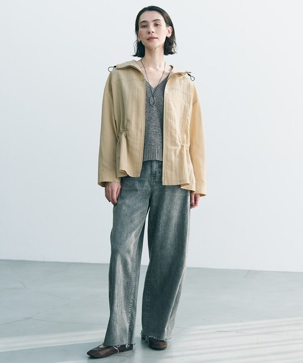 UNFILO L 【UNFILO DENIM】撥水ストレッチ バレルレッグデニム グレー