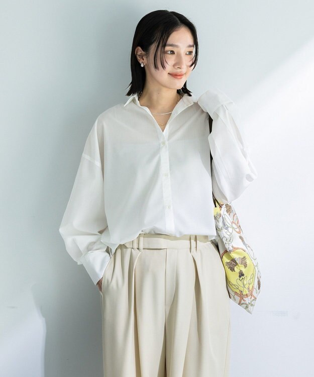 Green Parks スカーフ柄トート Ivory