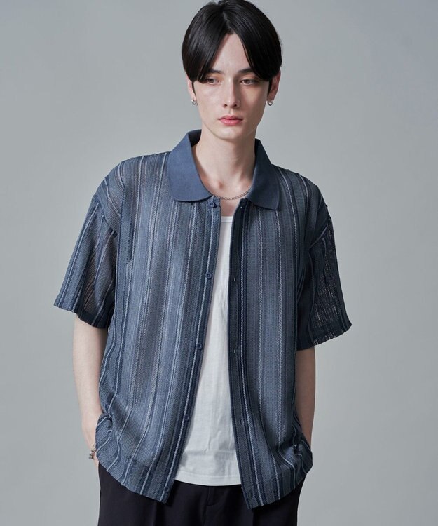 WEGO 【２点SET】アンサンブルシアーシャツ（SS） Dブルー