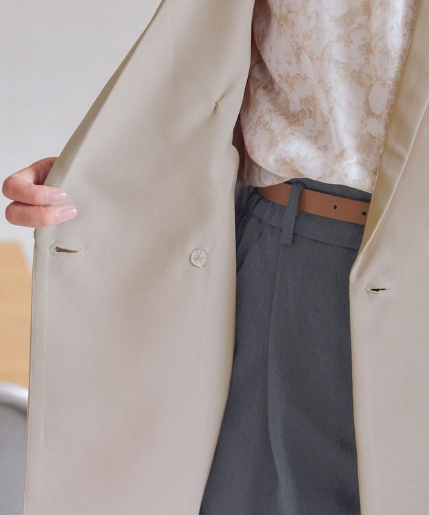 Tiaclasse L リラクシーダブルジャケット ベージュ