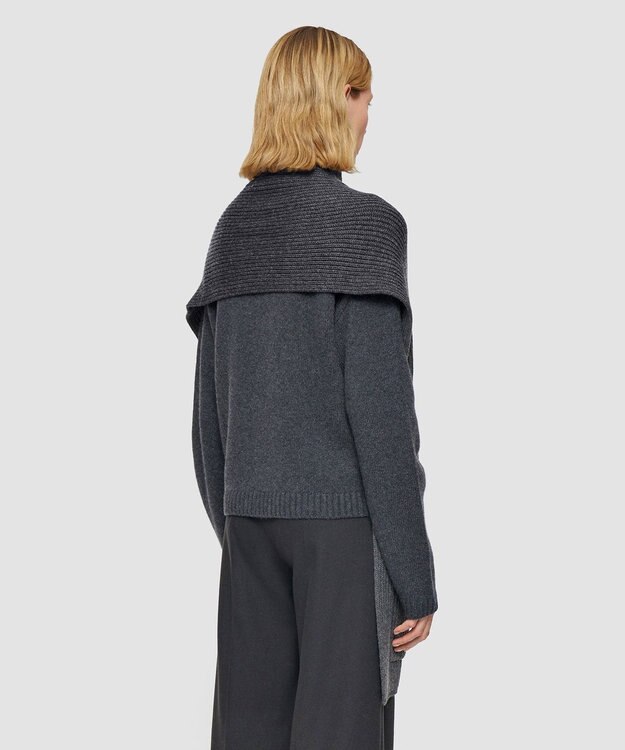 JOSEPH ニューカーディガンステッチボタンスカーフ Smoke