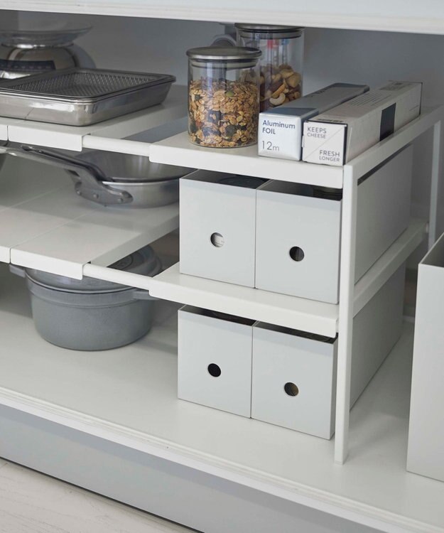 tower 伸縮シンク下ラック 2段 タワー D30 ホワイト ホワイト