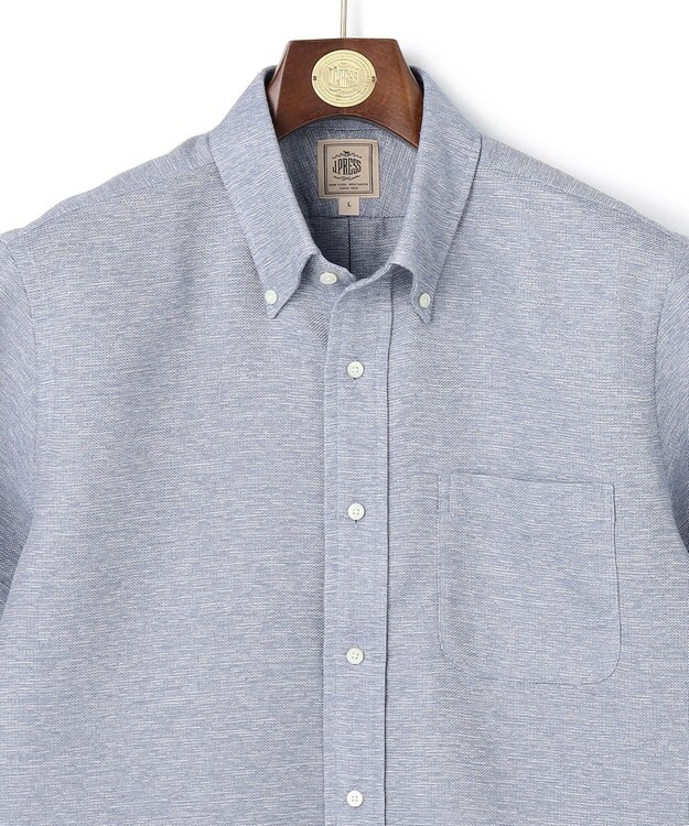 J.PRESS MEN 【WEB・一部店舗限定】ブリーザブルレノクロス 半袖シャツ / B.D. ダルブルー系