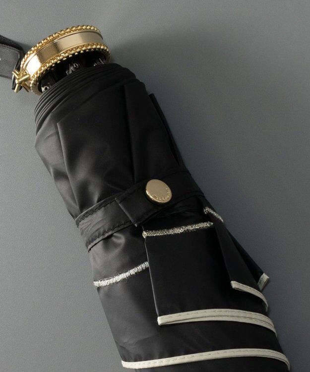 AURORA JILL STUART ジル スチュアート カラーブロック柄 晴雨兼用傘（折り畳みミニ傘）日傘 ブラック