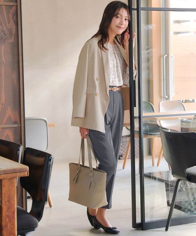 Tiaclasse L リラクシーダブルジャケット ベージュ